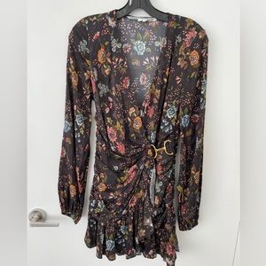 Veronica Beard black floral dress size 2 NWOT